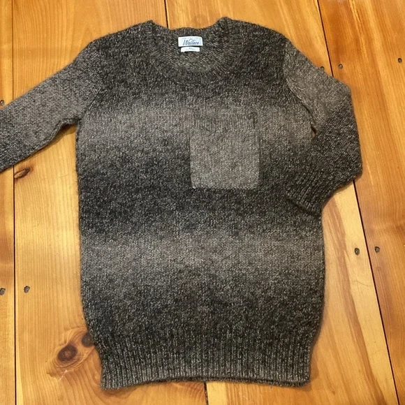 WALLACE (Madewell) XS Brown Chunky Rowboat Merino Alpaca Wool Sweater Pocket - Picture 2 of 6